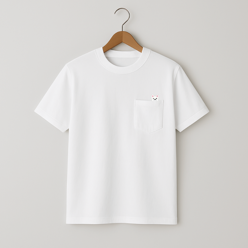 POCKET刺繍Tee(CREAM)