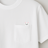 POCKET刺繍Tee(CREAM)W