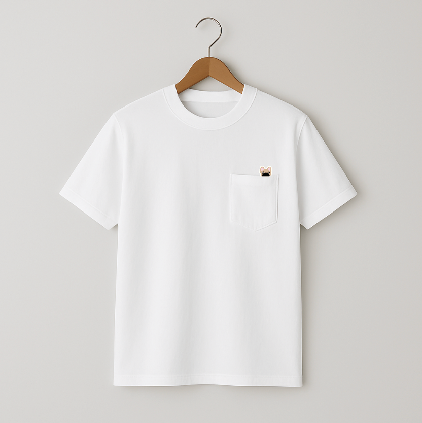 POCKET刺繍Tee(FAWN)