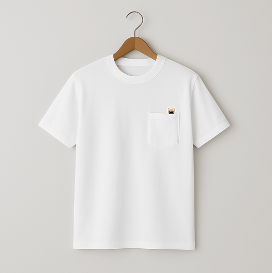 POCKET刺繍Tee(FAWN)