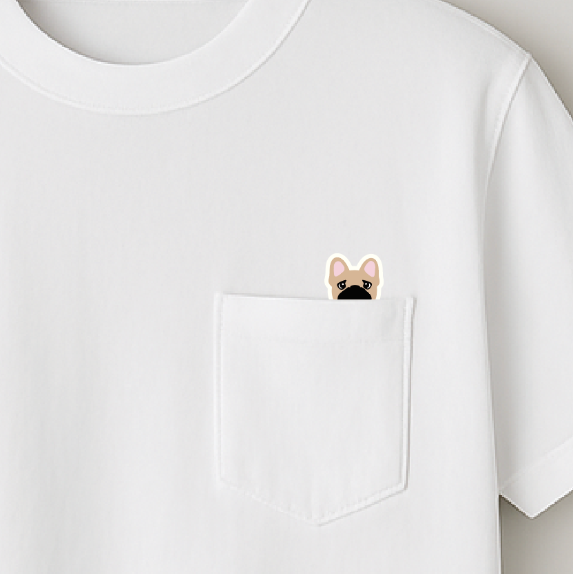 POCKET刺繍Tee(FAWN)